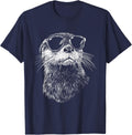 Funny Otter Sunglasses T-Shirt - Navy Blue