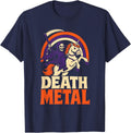 Halloween Death Metal Grim Reaper Unicorn Rainbow Funny T-Shirt - Navy Blue