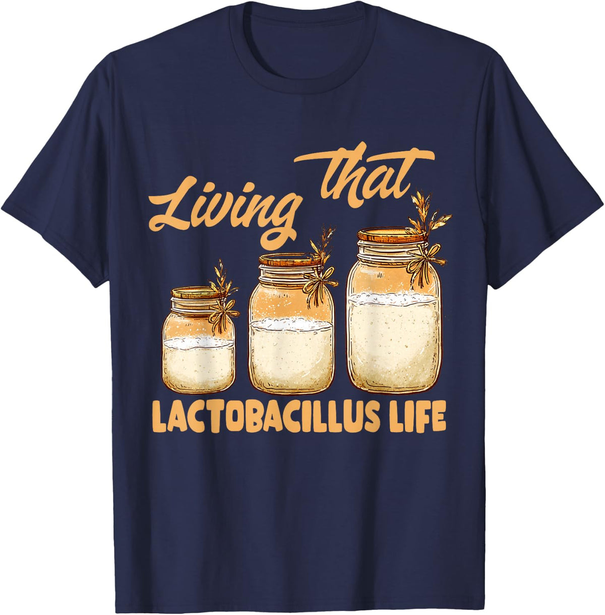 Brotfluencer Sourdough Care Starter Set Lactobacillus T-Shirt - Navy Blue
