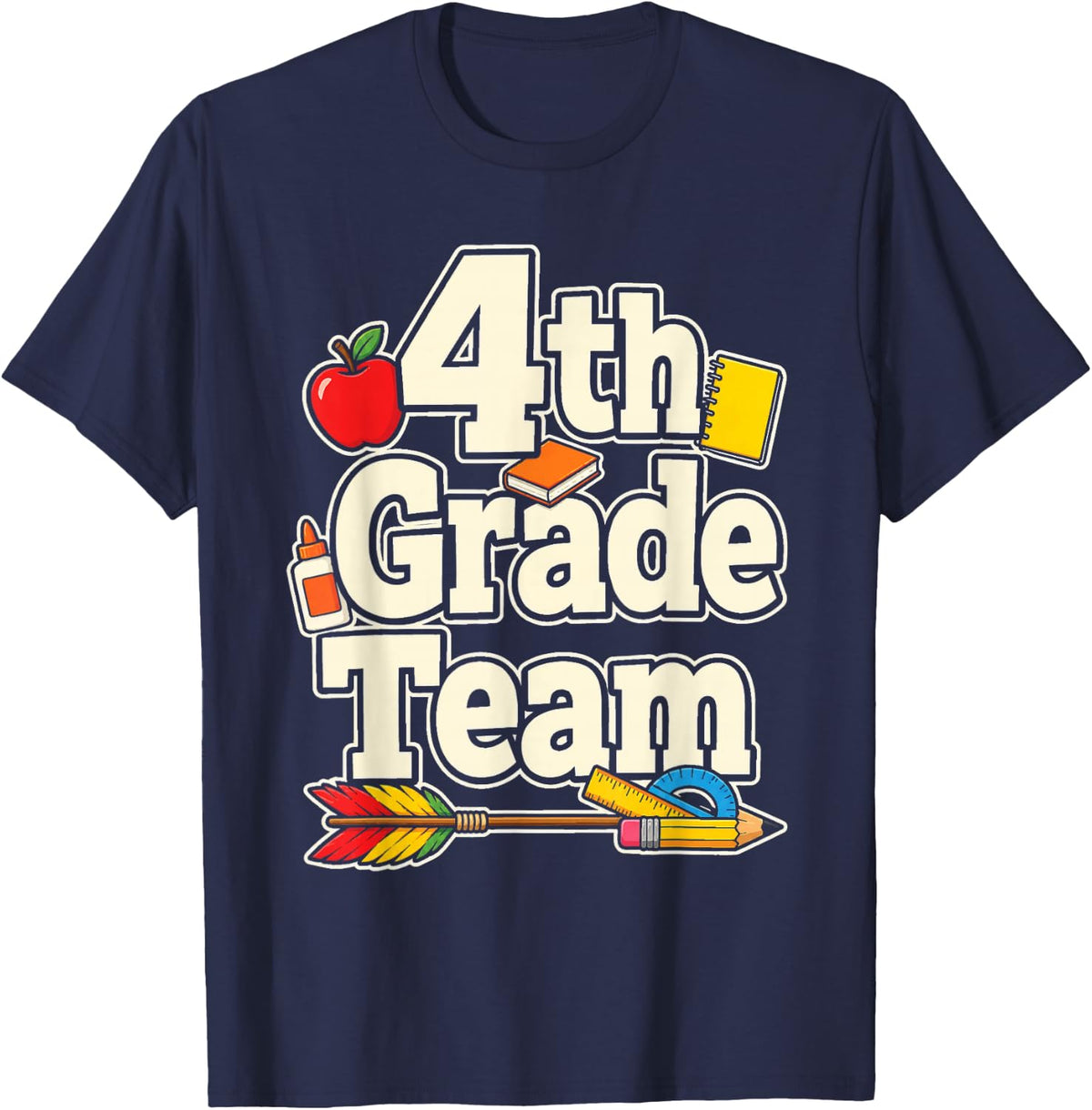 4th Grade Team Fourth Teacher Elementary School Squad T-Shirt - Navy Blue