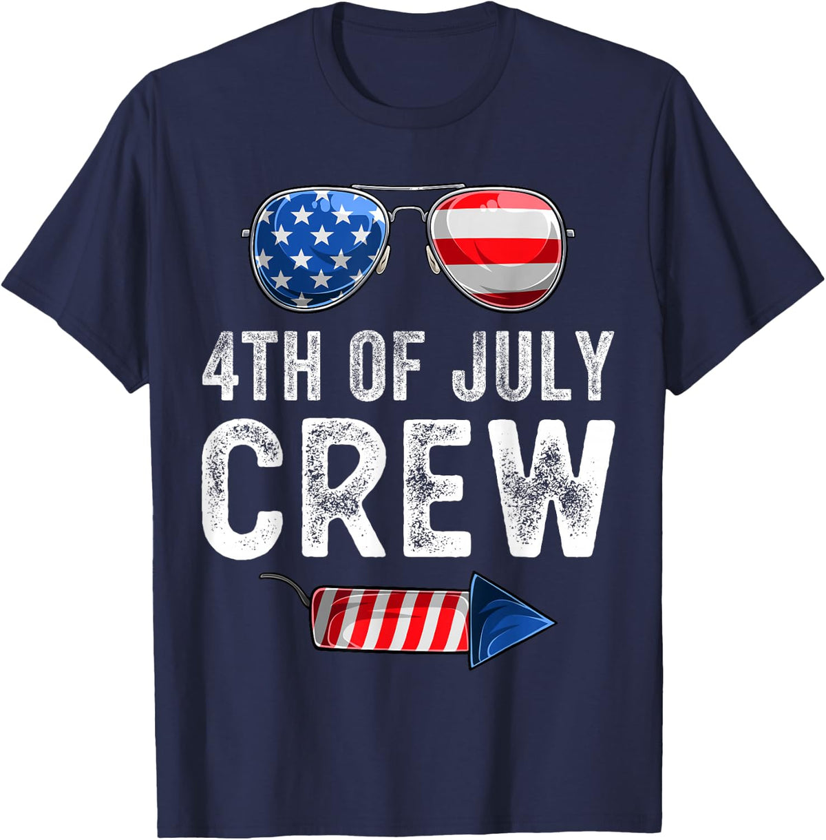 4th of July Crew Matching Family Outfits Men Women Kids Fun T-Shirt - Navy Blue