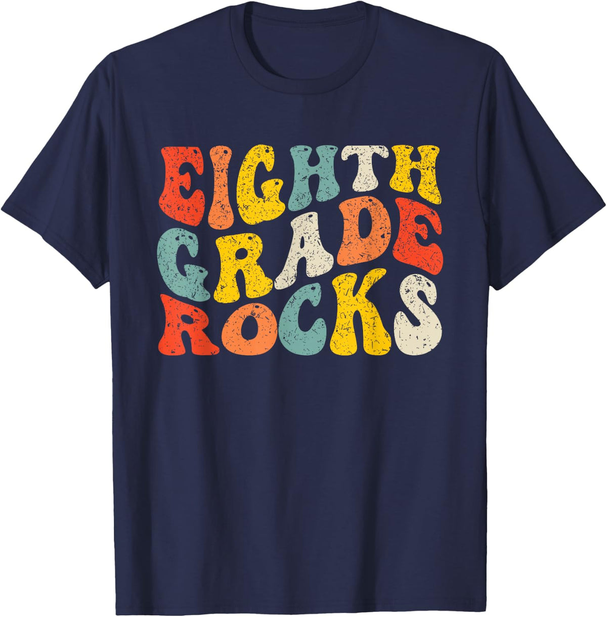 Eighth Grade Rocks Back to School Teacher Boy Kids 8th Grade T-Shirt - Navy Blue