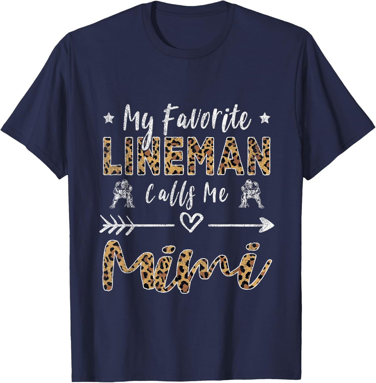 My Favorite Lineman Calls Me Mimi Grandma Mother's Day T-Shirt - Navy Blue