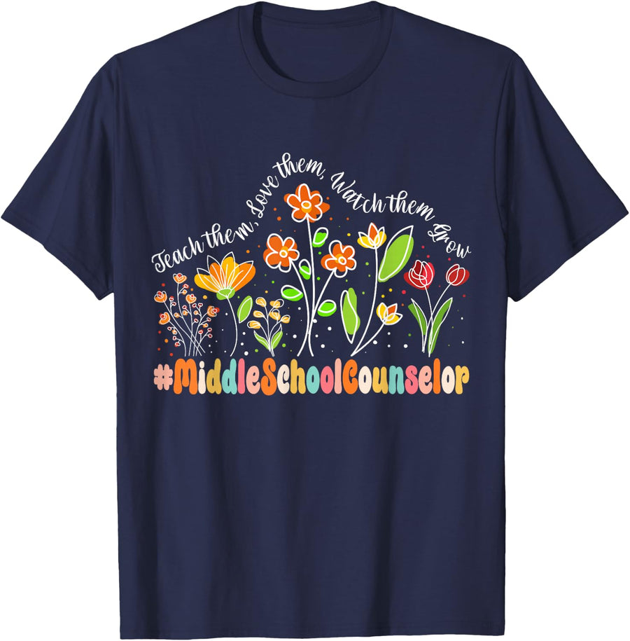 Middle School Counselor Appreciation Week Back to School T-Shirt - Navy Blue