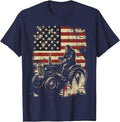 American Flag Bigfoot Tractor 4th of July Patriotic Farmer T-Shirt - Navy Blue