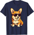 Corgi Wearing Sunglasses - Welsh Corgi Dog Lover Corgi Dad T-Shirt - Navy Blue