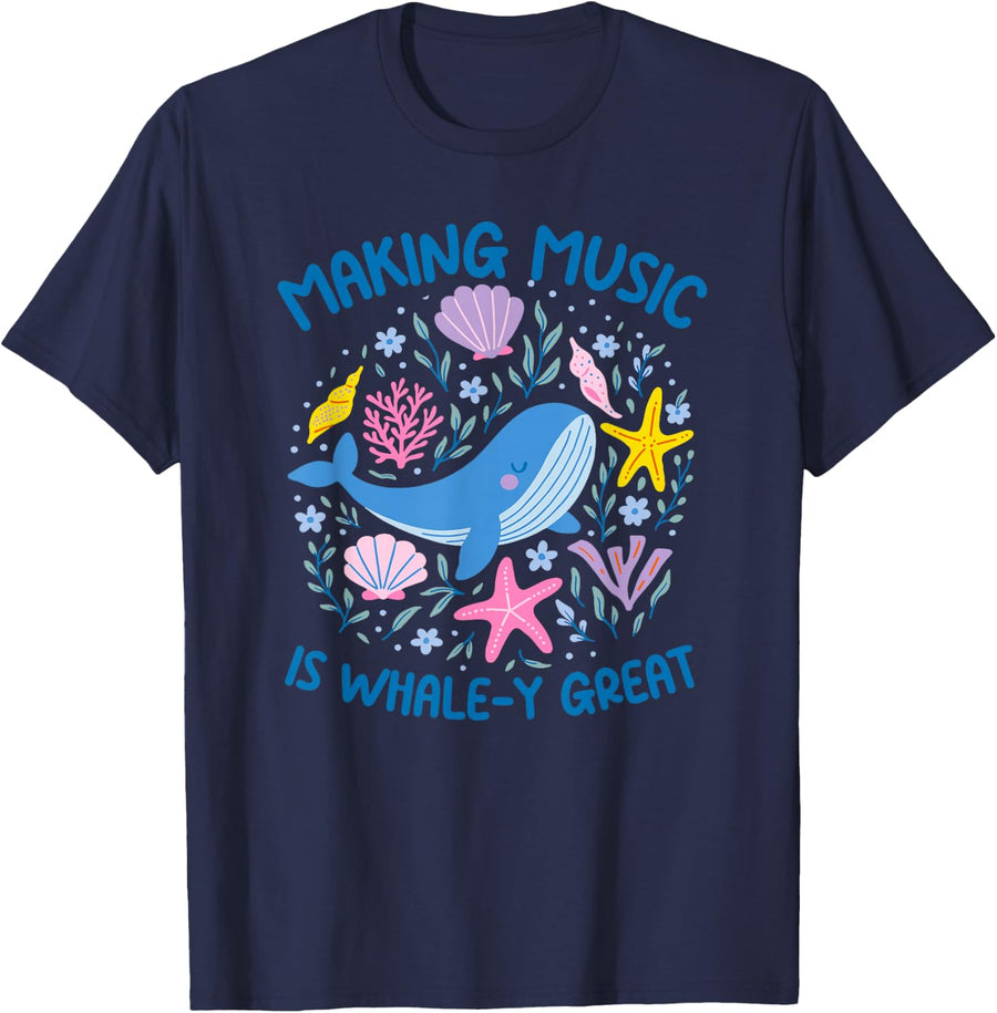 Making Music Is Whaley Great Music Teacher T-Shirt Tees for Choir Band Teachers - Navy Blue