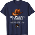 Happiness Is Watching Gunsmoke Over And Over Again Cowboys T-Shirt - Navy Blue