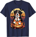 Halloween Retro Bernese Mountain Dog Berner T-Shirt - Navy Blue