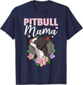 Pitbull Pittie - Pitbull Mama T-Shirt - Navy Blue