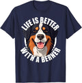 Life Is Better With a Berner Cute Bernese Mountain Dog T-Shirt - Navy Blue