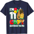 11 Years old Capy Birthday to me 11th Birthday Capybara T-Shirt - Navy Blue