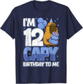 12 Years Capy Birthday To Me Boys 12th Birthday Capybara Tees T-Shirt - Navy Blue