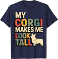 My Corgi Makes Me Look Tall T-Shirt - Navy Blue