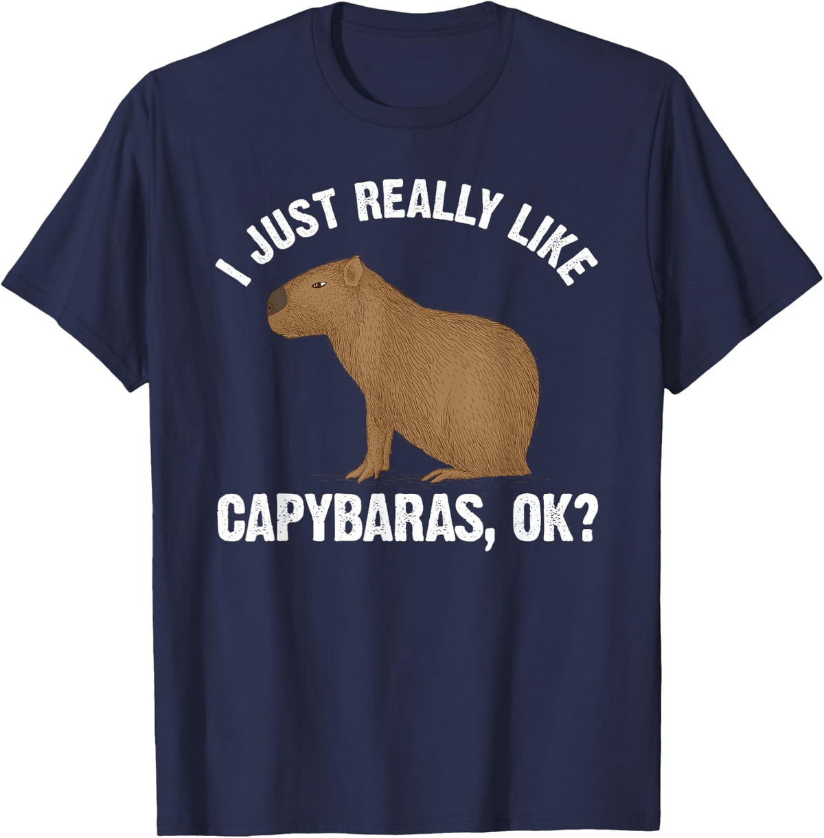 Funny Capybara Art For Men Women Kids Rodent Capybara Lover T-Shirt - Navy Blue