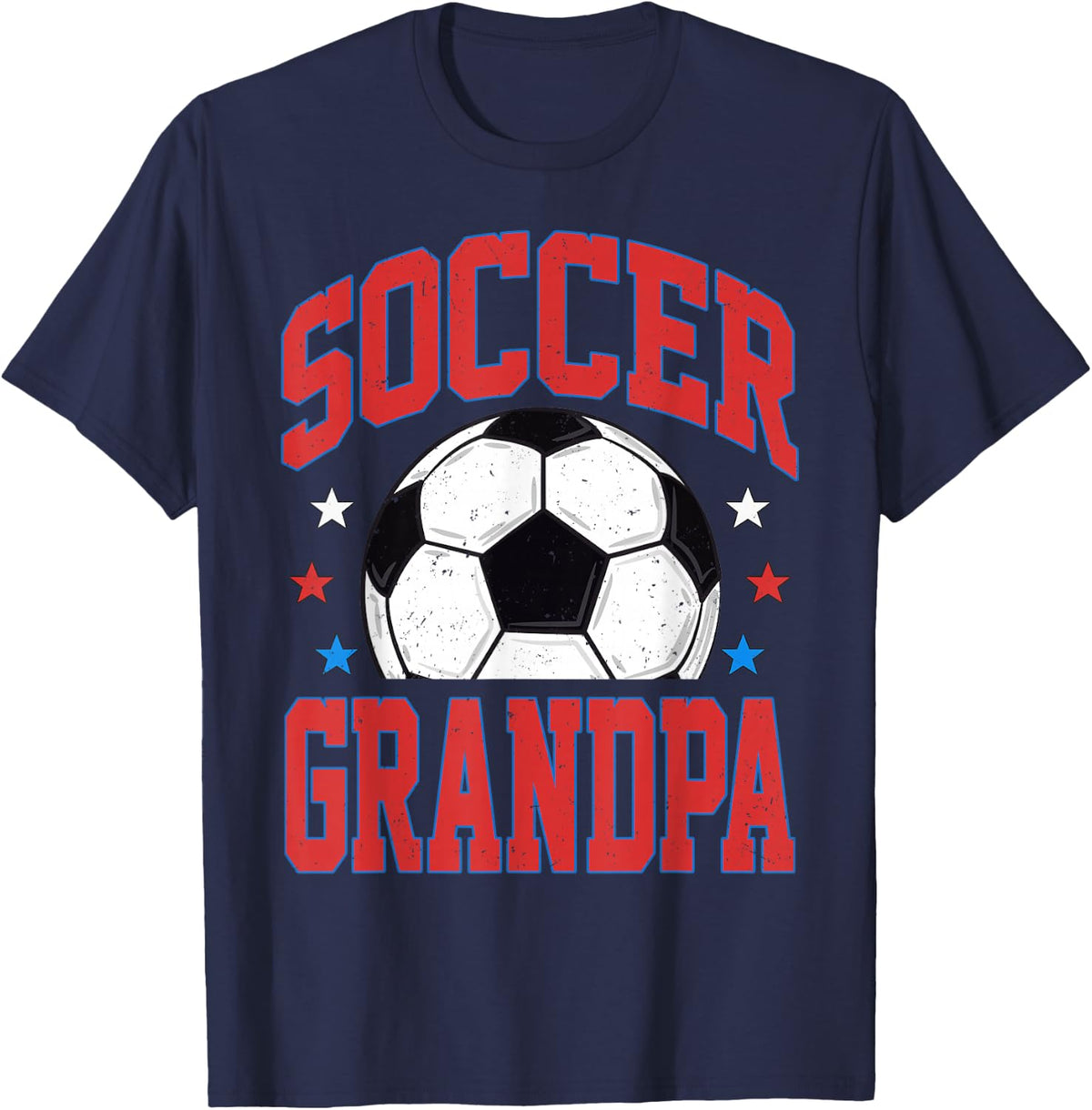 Soccer Grandpa Soccer Lover Player T-Shirt - Navy Blue