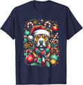 Christmas Pitbull Merry Christmas Xmas Morning Holiday T-Shirt - Navy Blue