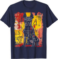 Animal Pop Art Design With A Pitbull On It Men's Graffiti T-Shirt - Navy Blue