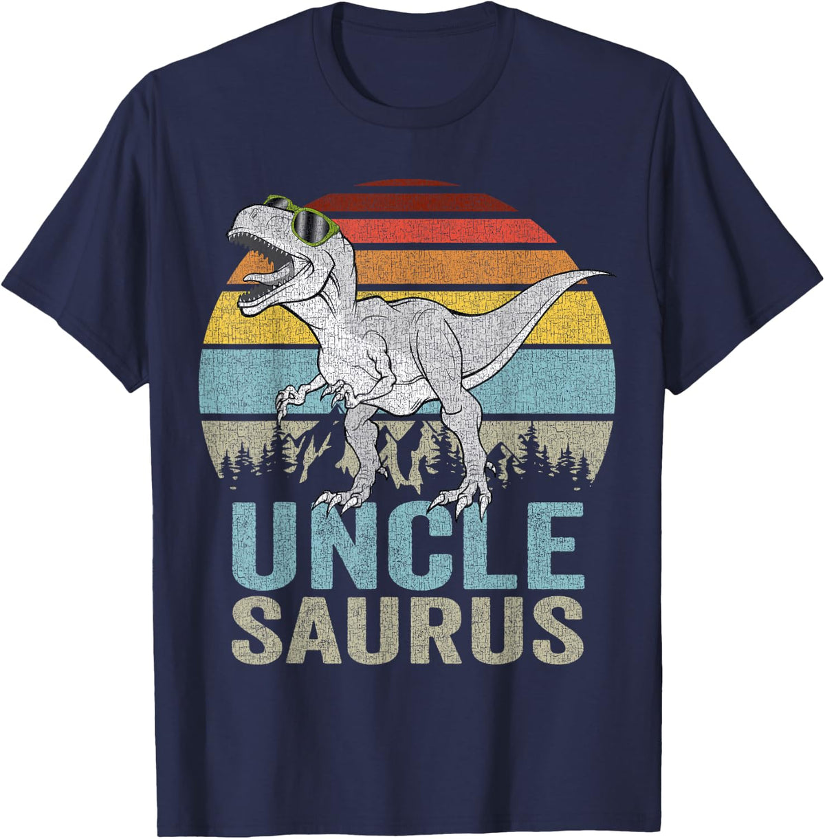 Unclesaurus T Rex Uncle Saurus Family Matching Dinosaur Men T-Shirt - Navy Blue