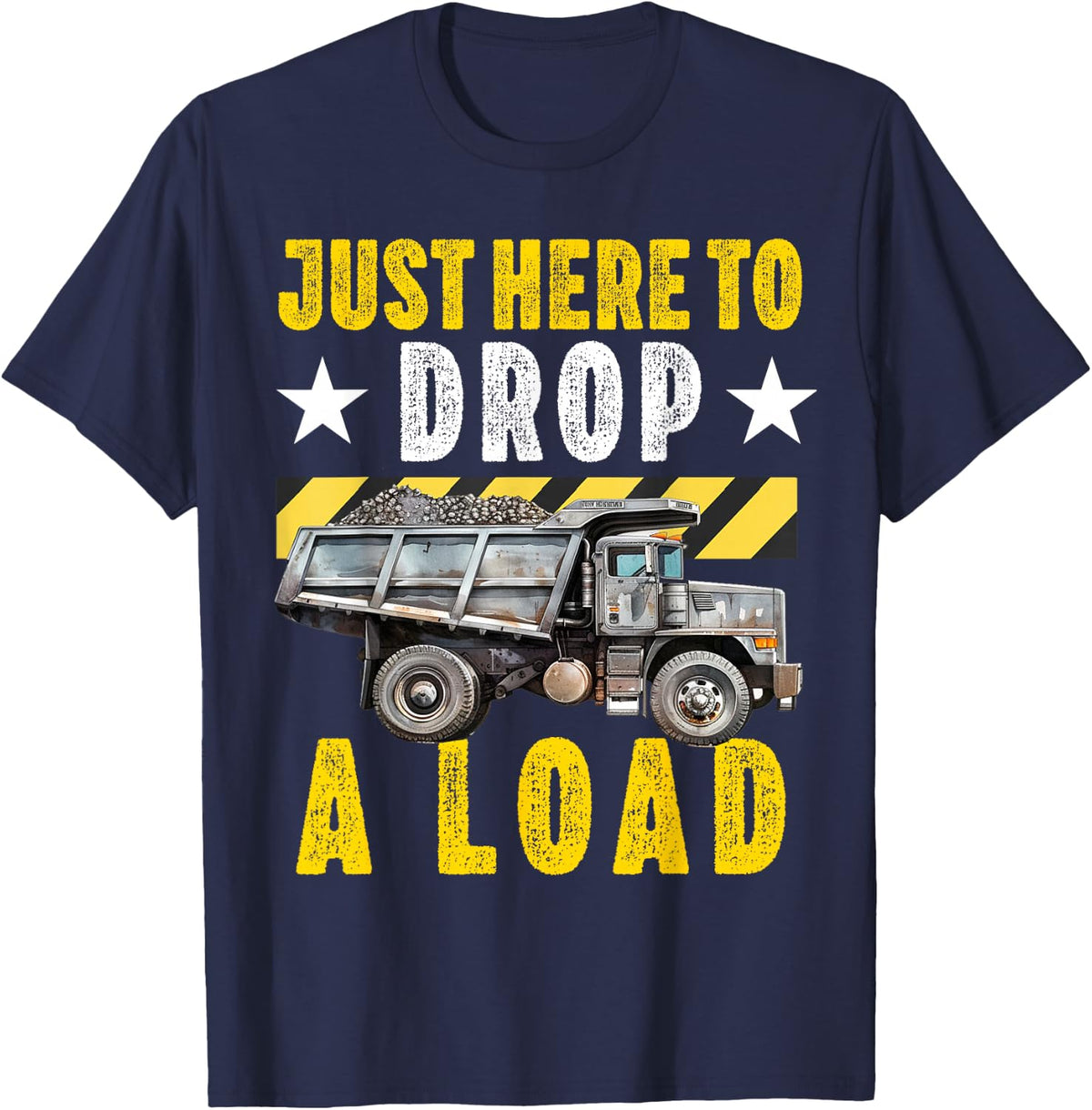 Men Adult Dumping truck Trailer T-Shirt - Navy Blue
