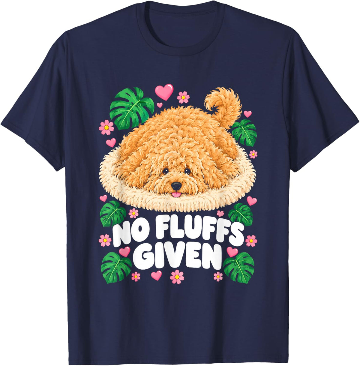 No Fluffs Given Goldendoodle Funny Doodle Mom T-Shirt - Navy Blue