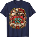 32nd Birthday Cowgirl Christmas Rodeo 32 Yr Old Western Girl T-Shirt - Navy Blue