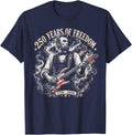 250 Years American Patriotic Abraham Lincoln Playing Guitar T-Shirt - Navy Blue