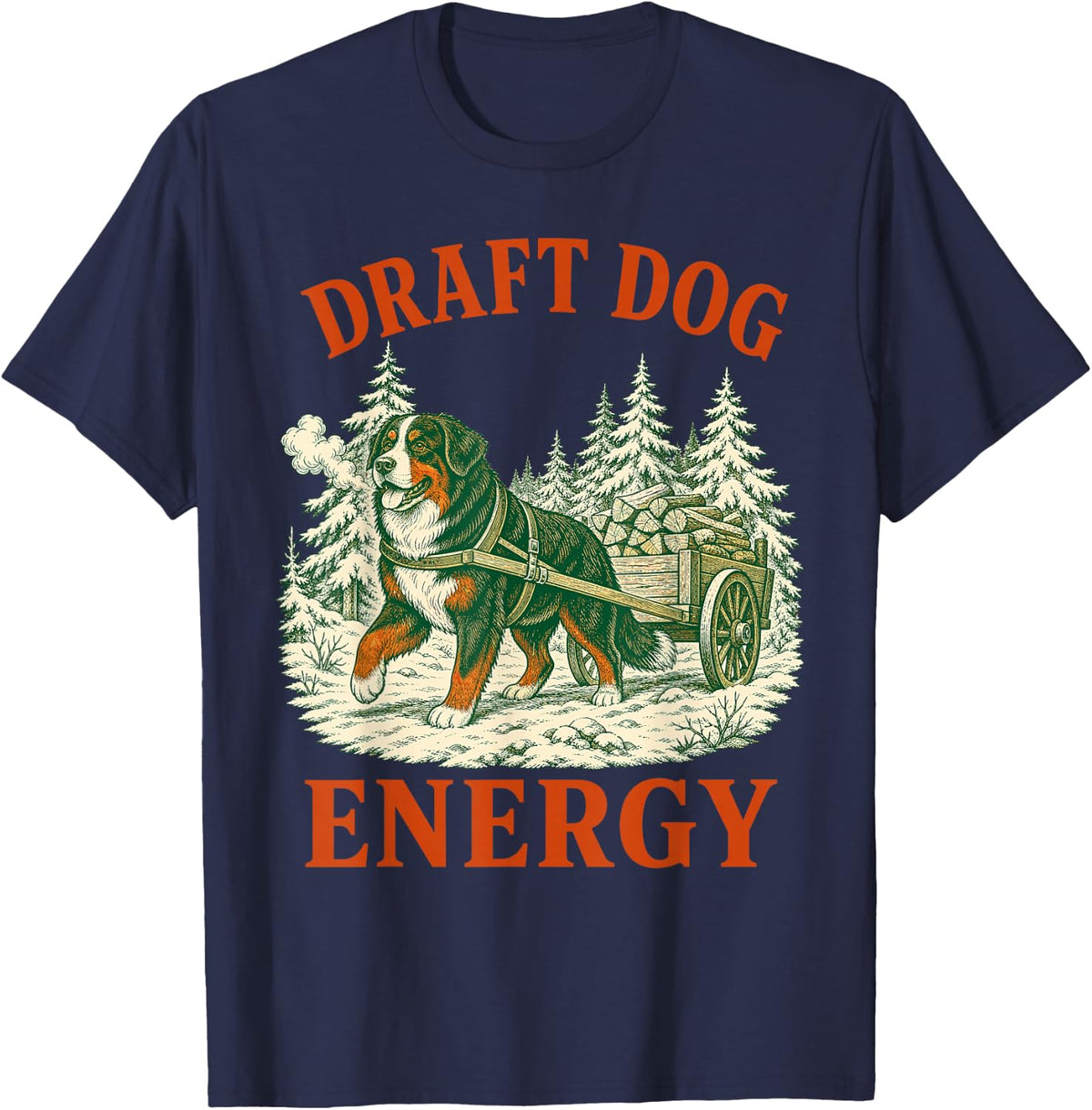 Draft Dog Energy Bernese Mountain Dog T-Shirt - Navy Blue