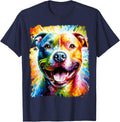 Rainbow Pitbull T-Shirt - Navy Blue