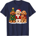Goldendoodle Christmas Doodle Santa Tree Xmas Dog Lover T-Shirt - Navy Blue