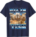 Rizzem With Tism Women Men T-Shirt - Navy Blue