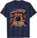 250 Years America Anniversary 250th Trump Washington Vintage T-Shirt - Navy Blue