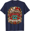 22nd Birthday Cowgirl Christmas Rodeo 22 Yr Old Western Girl T-Shirt - Navy Blue