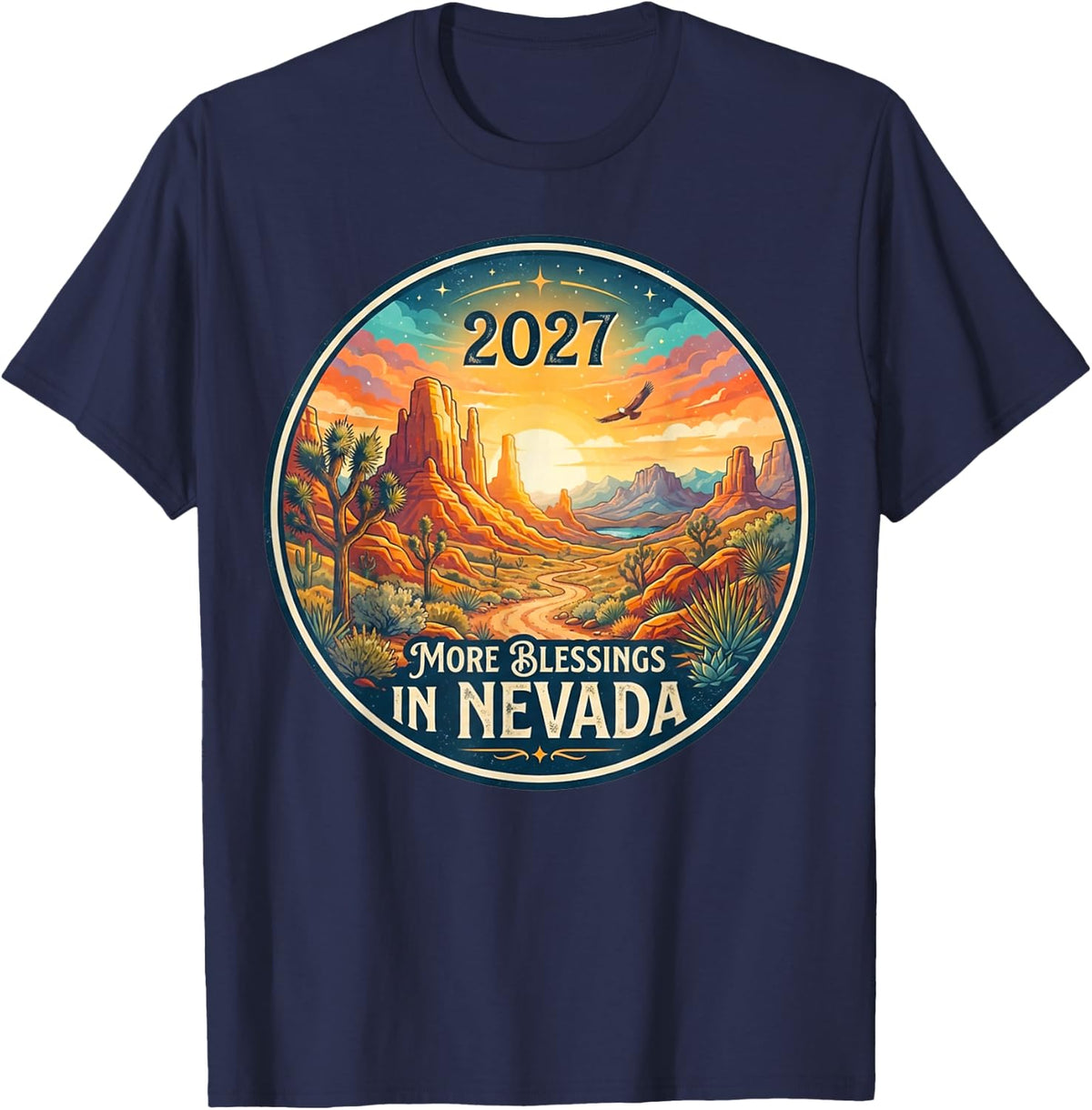 Nevada 2027 New Year Family Gathering Reunion Blessings T-Shirt - Navy Blue