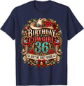 36th Birthday Cowgirl Christmas Rodeo 36 Yr Old Western Girl T-Shirt - Navy Blue