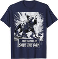 Pitbull Pit Bull Comics Style T-Shirt - Navy Blue