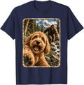 Goldendoodle Bigfoot Selfie T-Shirt - Navy Blue