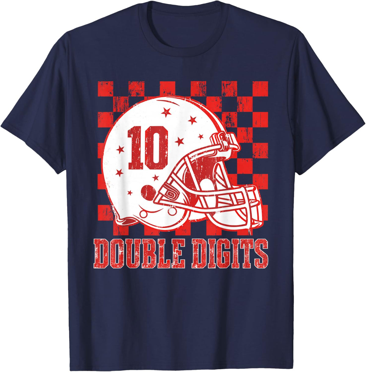 10th Birthday Boy Football Double Digits 10 Year Old Party T-Shirt - Navy Blue