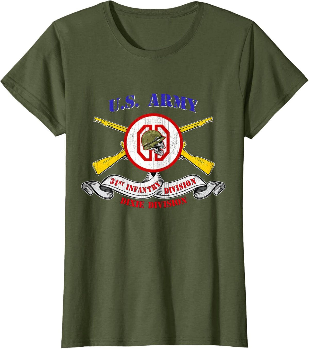 31st Infantry Division 31st ID Veteran Dixie Division Gifts T-Shirt - Olive Green