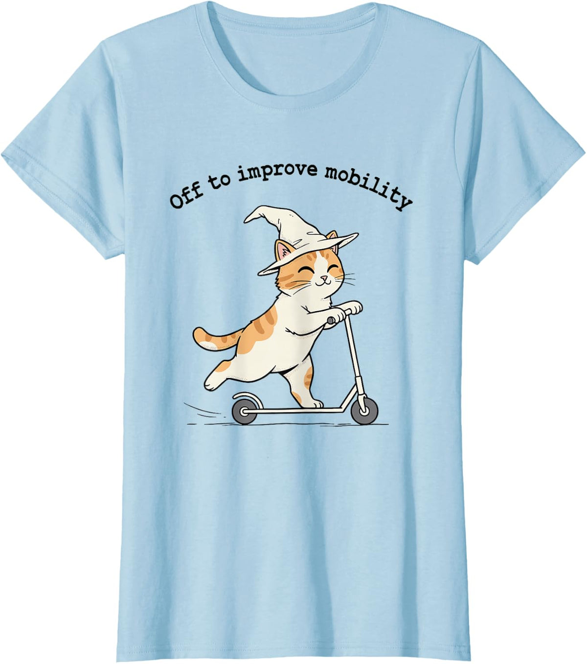 Off to Improve Mobility | Cute Cat Physical Therapist T-Shirt - Baby Blue