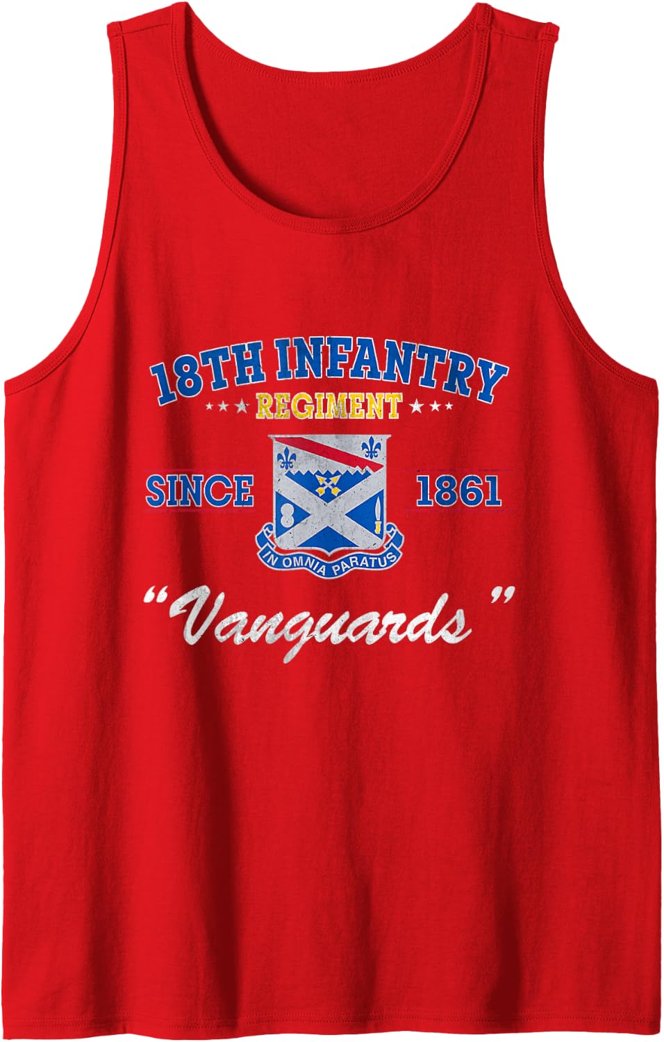 18th Infantry Regiment Veteran Military Father Day Sleeveless Tank Top - Red