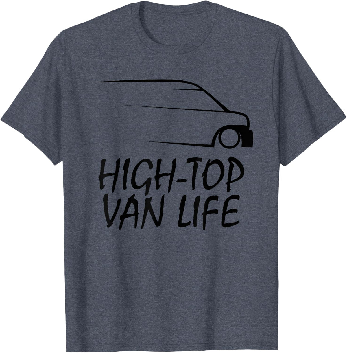 HIGH TOP VAN LIFE CAMPER CONVERSION HI-TOP VANNER 2% T-SHIRT - Heather Blue