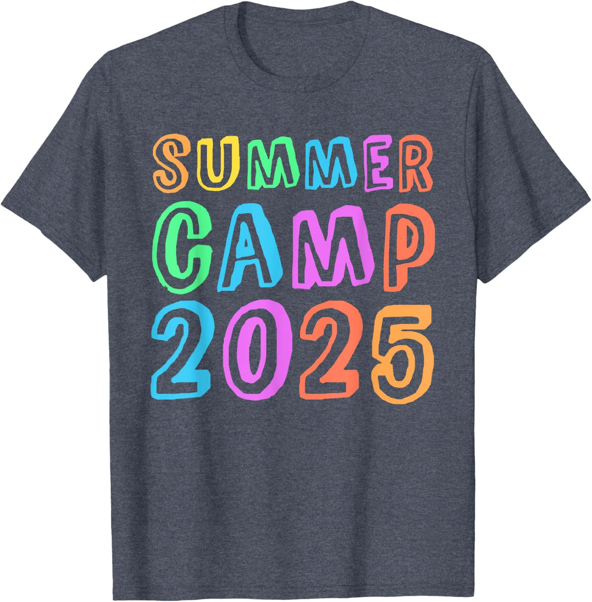 Kids SUMMER CAMP 2025 Camping Director Crew Host Counselor T-Shirt - Heather Blue