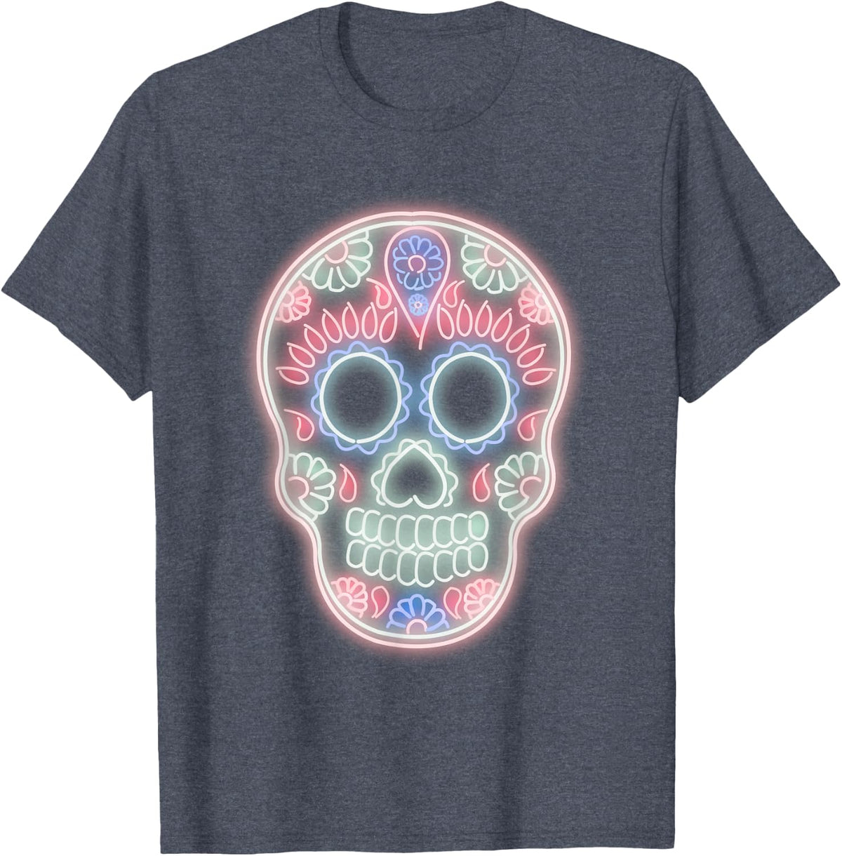 Sugar Skull Style For Cinco De Mayo Party T-shirt - Heather Blue