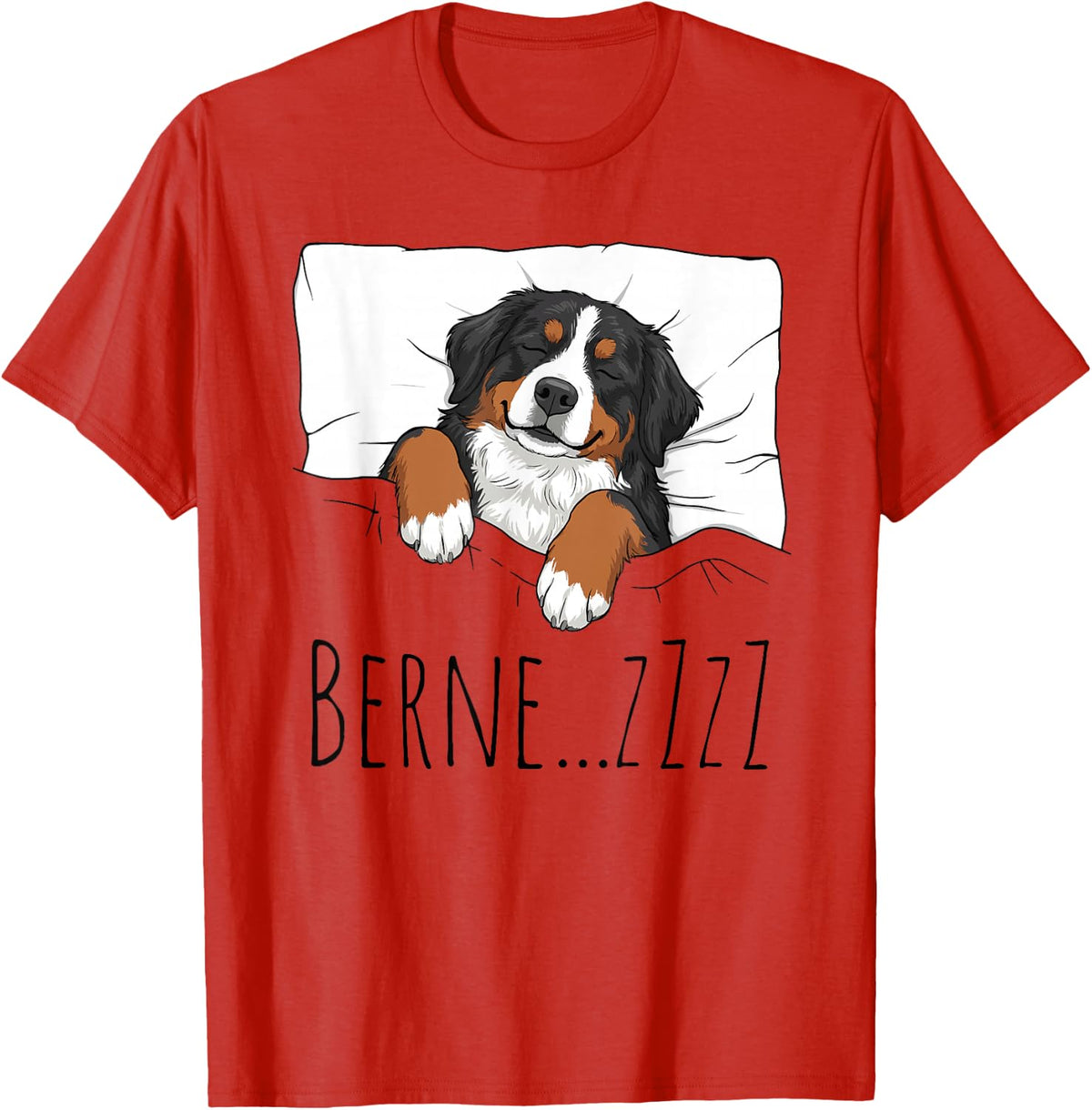 Bernese Mountain Dog Sleepshirt Pajamas Funny Pun Sleepwear T-Shirt - Red