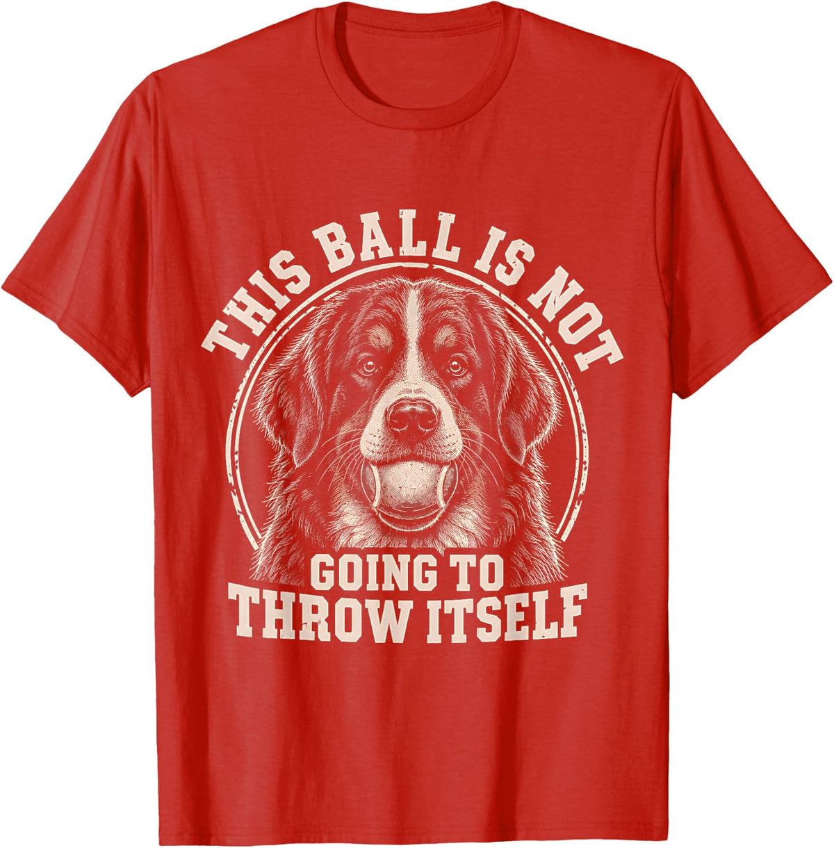 Bernese Mountain Dog Ball T-Shirt - Red