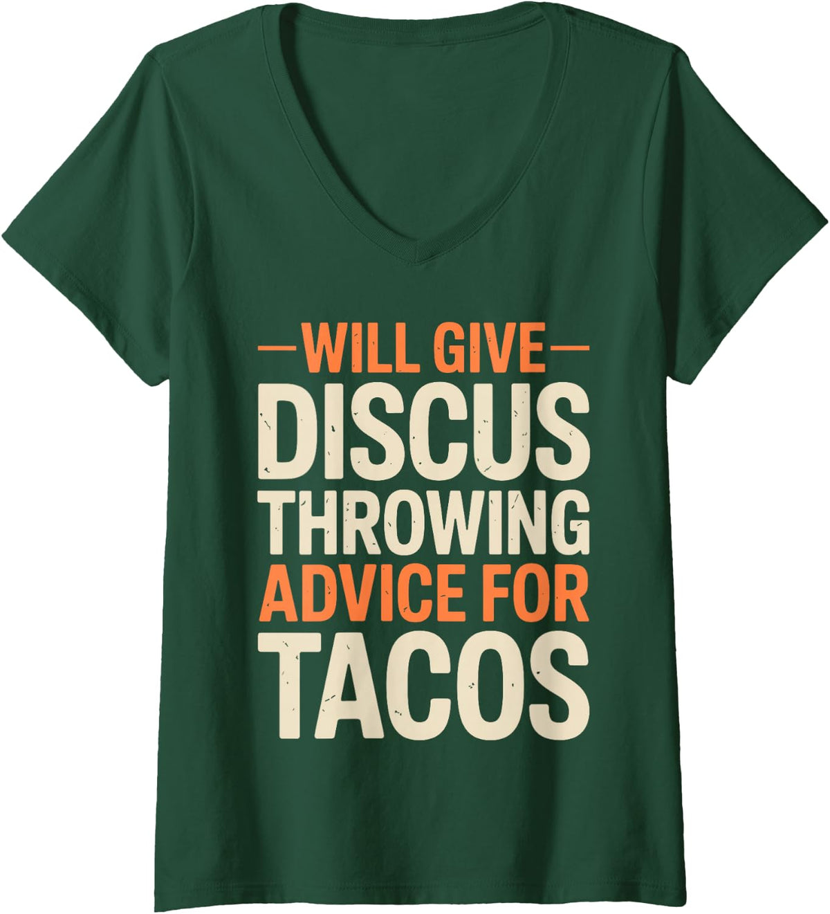 Women's Discus Throwing Art for Men Women Athletics Discus Thrower V-Neck T-Shirt - Dark Green