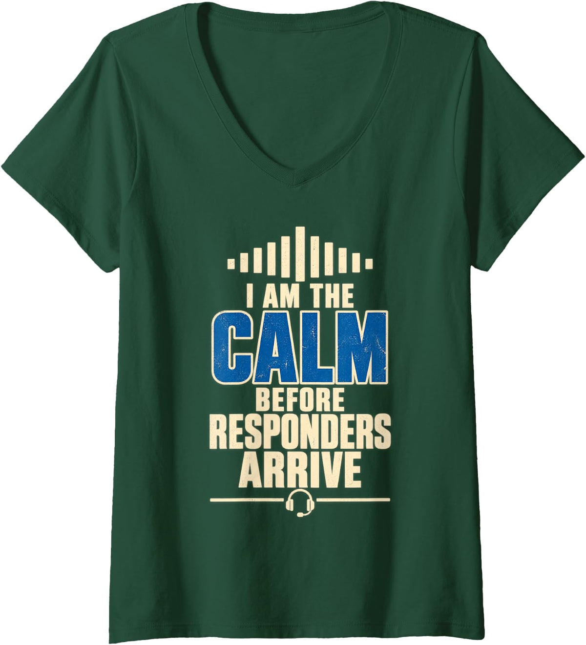 Women's 911 Dispatcher Emergency Dispatch Operator V-Neck T-Shirt - Dark Green