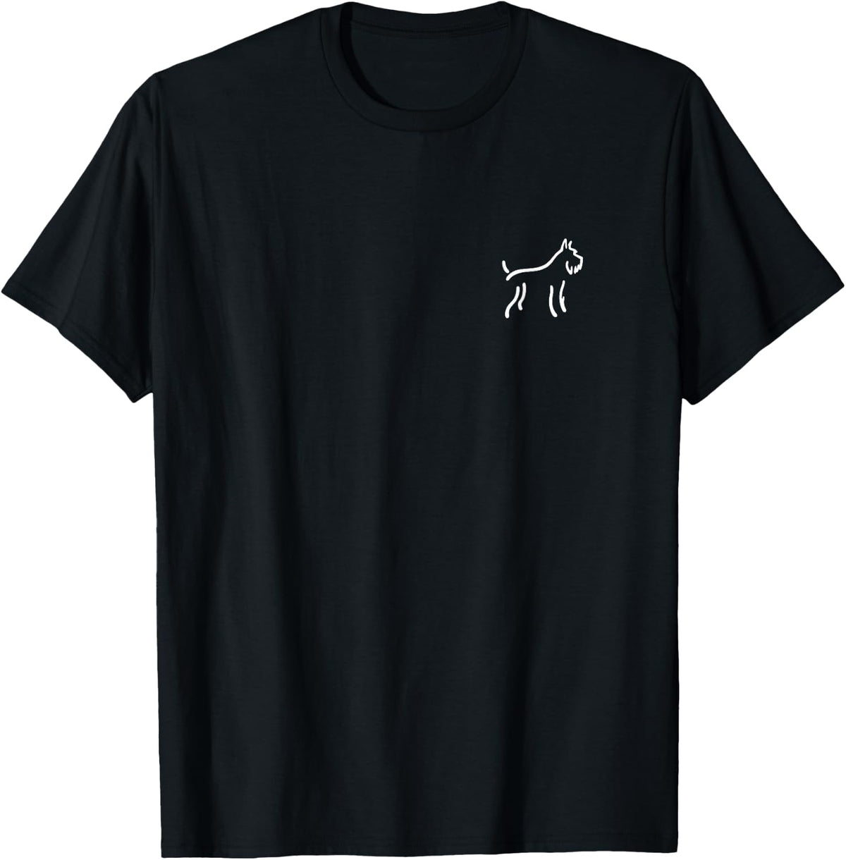 Simple Minimalist Badge Patch Line Art Giant Schnauzer T-Shirt - Black