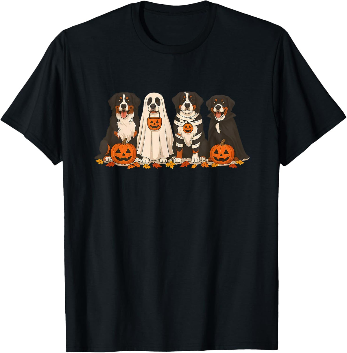 Bernese Mountain Dog Halloween T-Shirt - Black